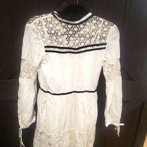 White lace mini dress